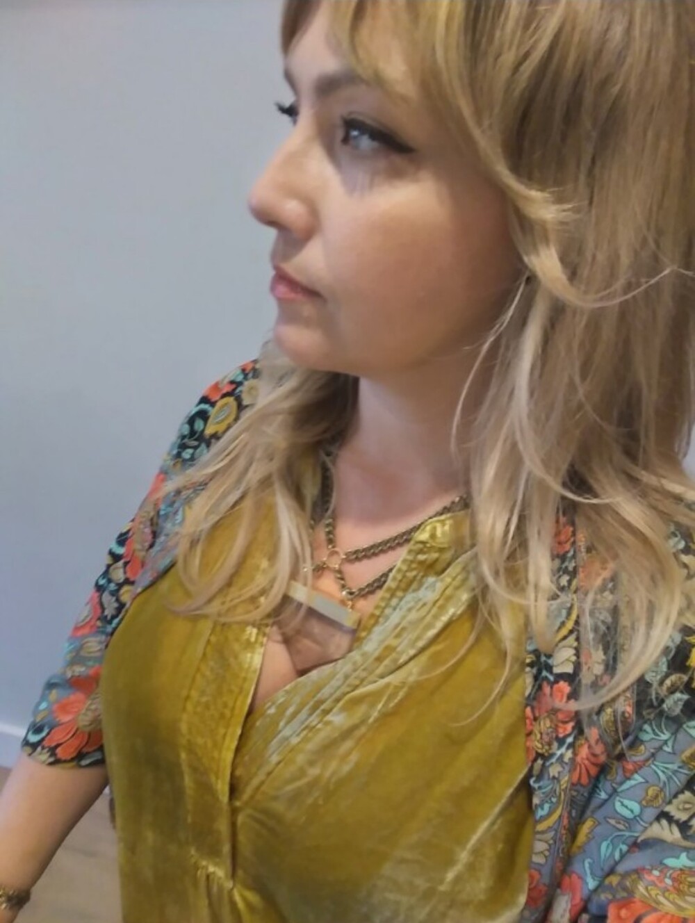 Anthropologie Golden Velvet Tunic size Large